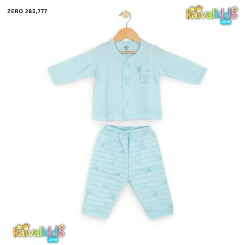 Newborn Baby Boys Organic Cotton Button-Down Top and Pajama Set - ZERO 285/777