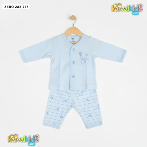 Newborn Baby Boys Organic Cotton Button-Down Top and Pajama Set - ZERO 285/777