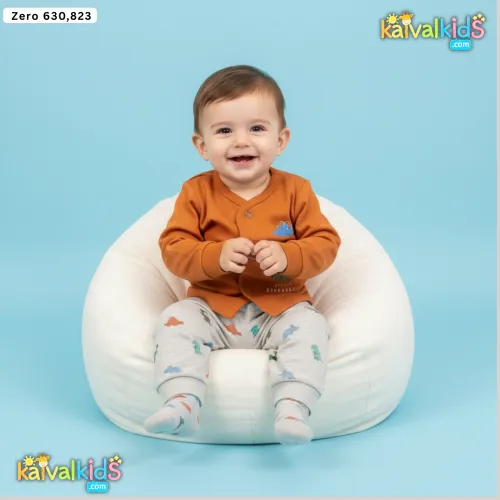 Little Dinosaurs Full-Sleeve Cotton Jhabla Set - ZERO 630/823