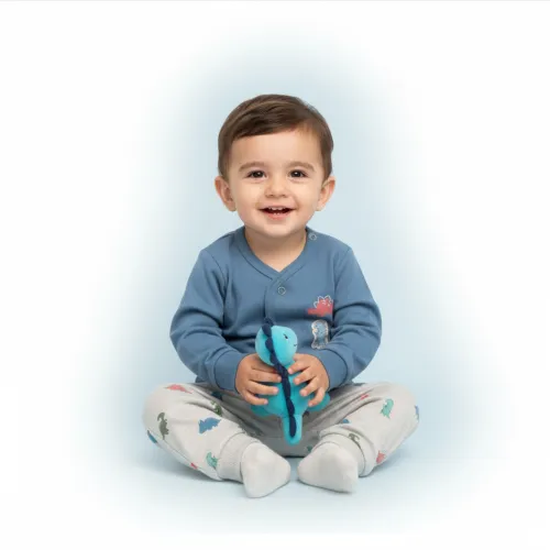 Little Dinosaurs Full-Sleeve Cotton Jhabla Set - ZERO 630/823