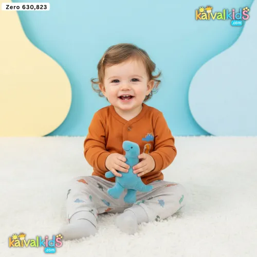 Little Dinosaurs Full-Sleeve Cotton Jhabla Set - ZERO 630/823