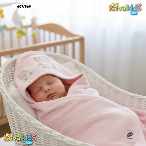 Soft Cotton Baby Swaddle Blanket with Hood - Zero 607/969