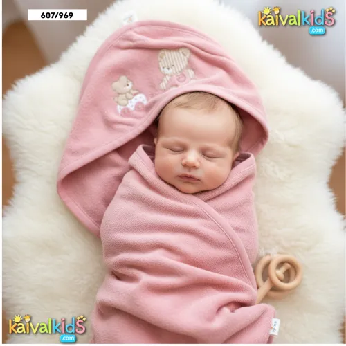 Soft Cotton Baby Swaddle Blanket with Hood - Zero 607/969