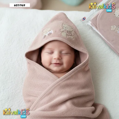 Soft Cotton Baby Swaddle Blanket with Hood - Zero 607/969