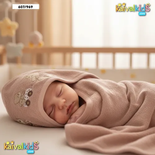 Soft Cotton Baby Swaddle Blanket with Hood - Zero 607/969