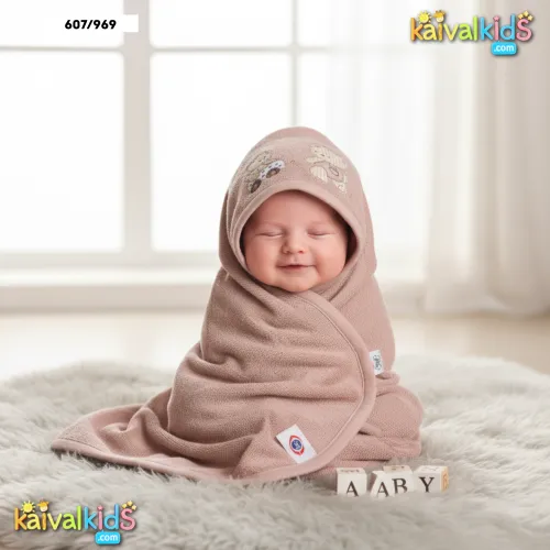 Soft Cotton Baby Swaddle Blanket with Hood - Zero 607/969