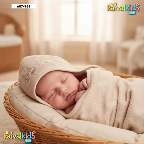 Soft Cotton Baby Swaddle Blanket with Hood - Zero 607/969
