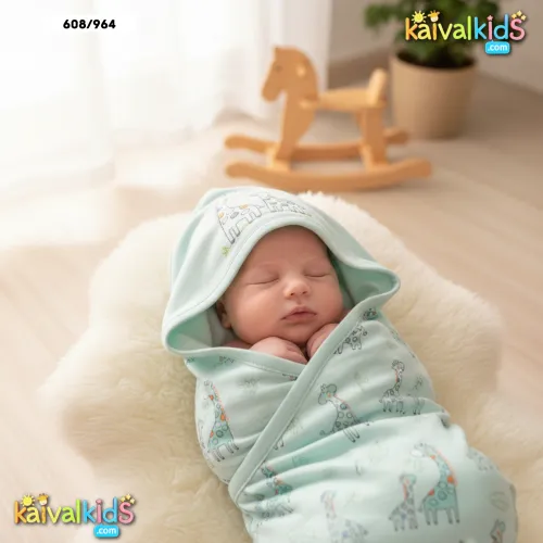 Hoodie Towel Soft Cotton Baby Swaddle Blanket with Hood - Zero 608/964