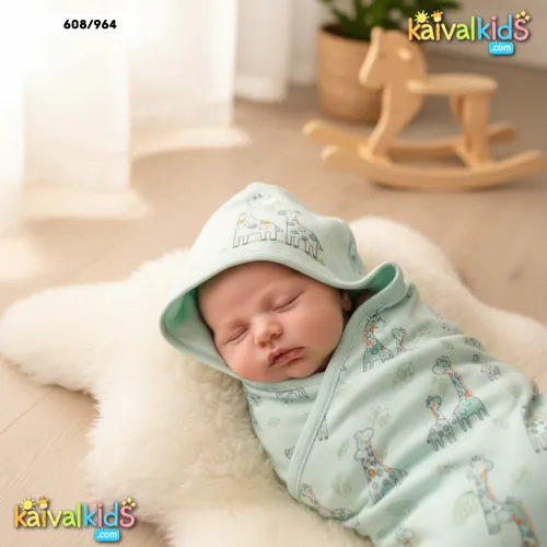 Hoodie Towel Soft Cotton Baby Swaddle Blanket with Hood - Zero 608/964