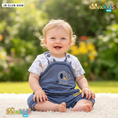 Baby Boys & Girls Cotton Dungaree Outfit - JB 4338
