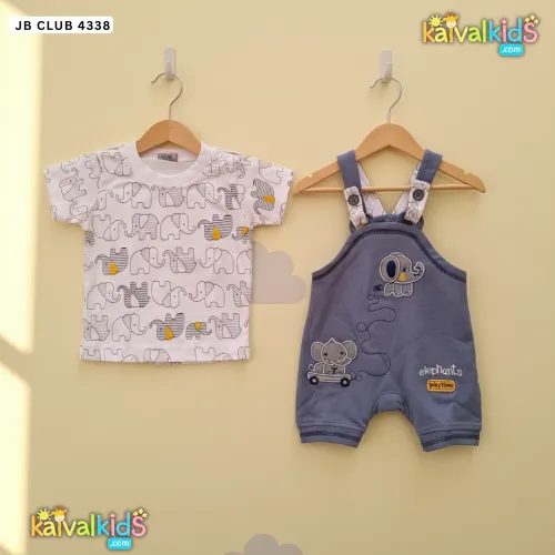 Baby Boys & Girls Cotton Dungaree Outfit - JB 4338