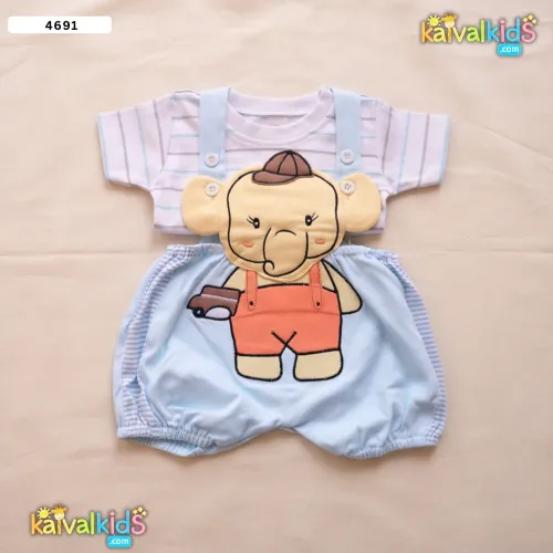 Baby Boys & Girls Cotton Dungaree Outfit - JB 4691