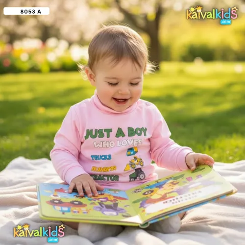 Premium Cotton Kids High-Neck Tshirt 8053 A