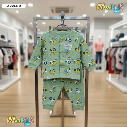 Premium Cotton Nightwear & Home Wear Set - Z 2058 D