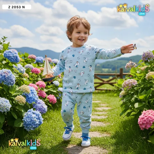 Kids Night suit set | Cotton Printed Nightwear Sets Z 2053 N